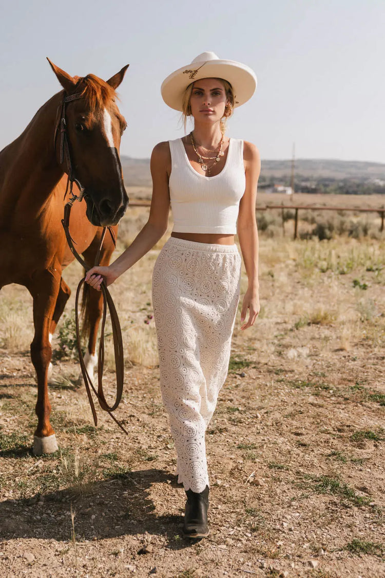 Crocheted Skirt in cream 