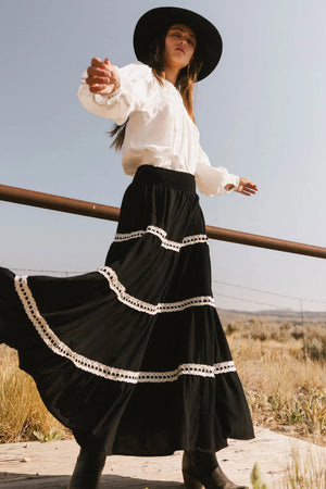 Betsie Lace Trim Maxi Skirt - FINAL SALE