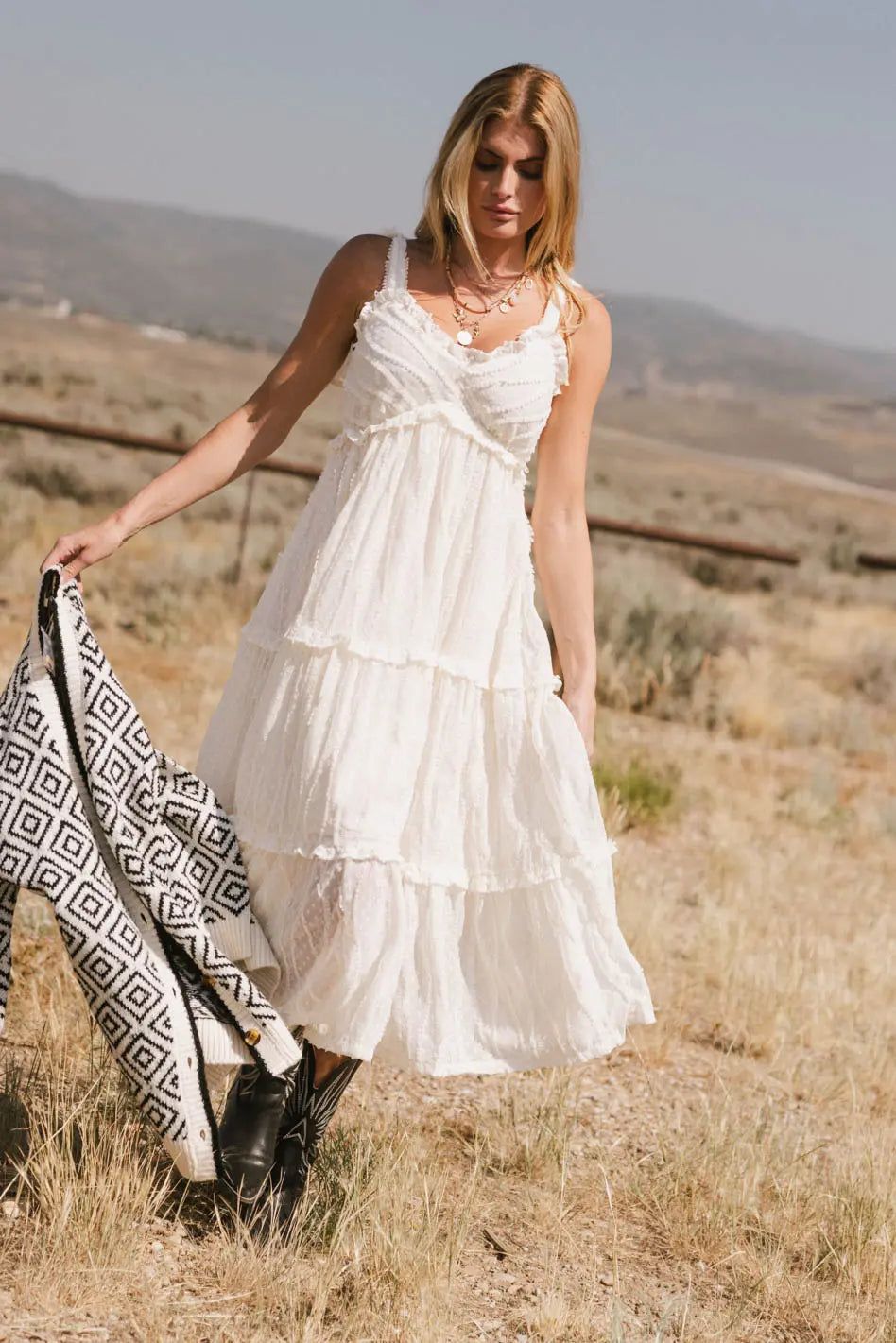 Maria Tulle Midi Dress in Cream FINAL SALE bohme