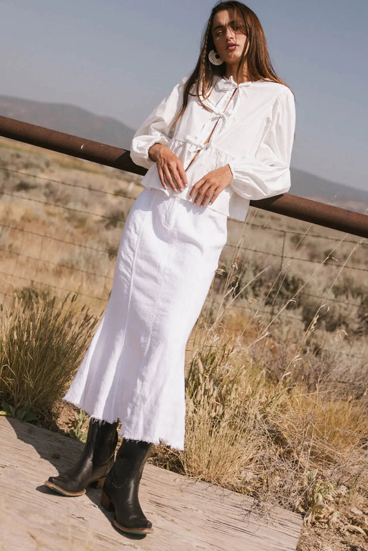 Linen white skirt 