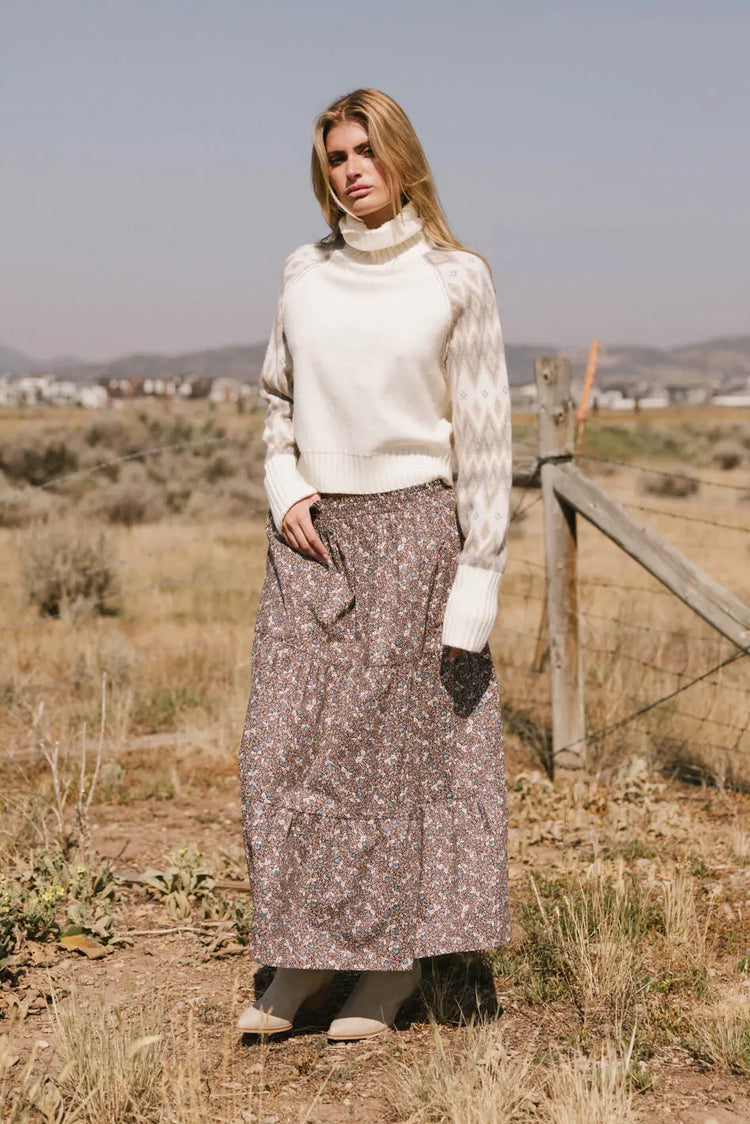 Maxi skirt in brown 