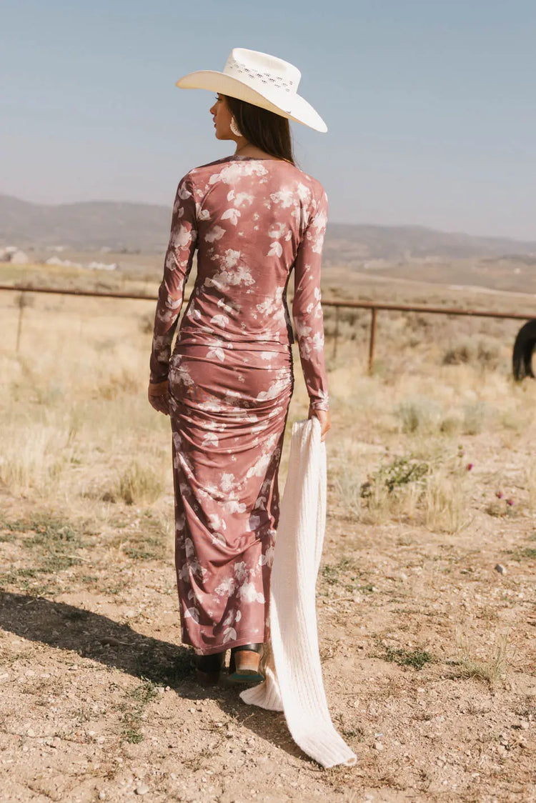 Maxi skirt in mauve 