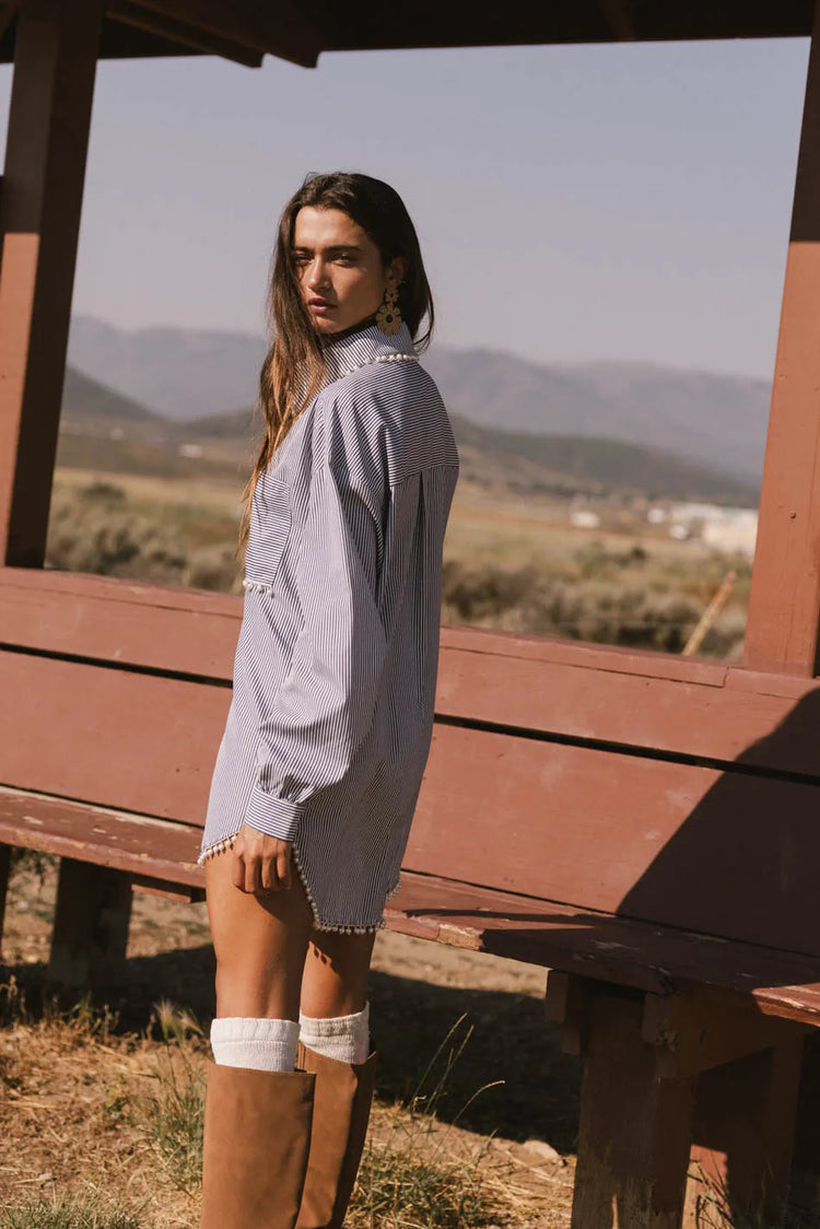 Long sleeves blouse in blue 