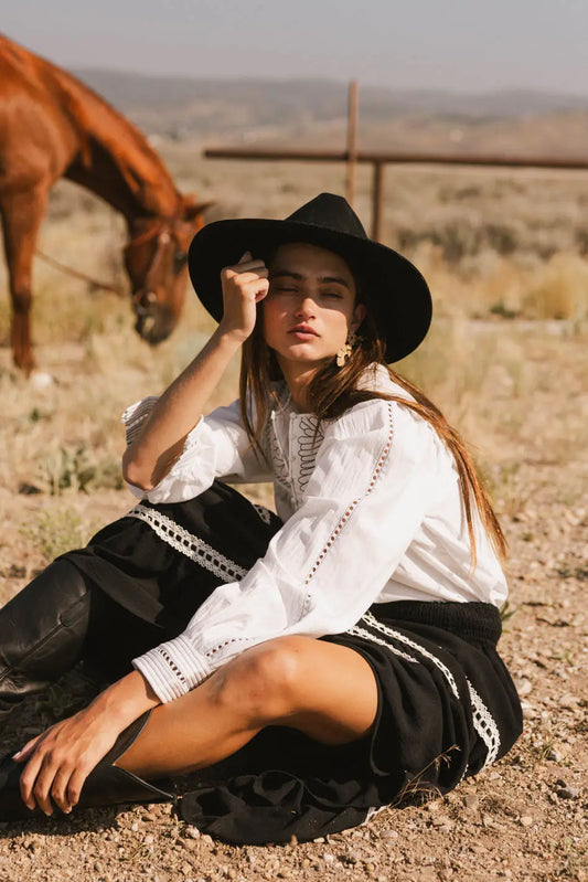 Long sleeves top in white 