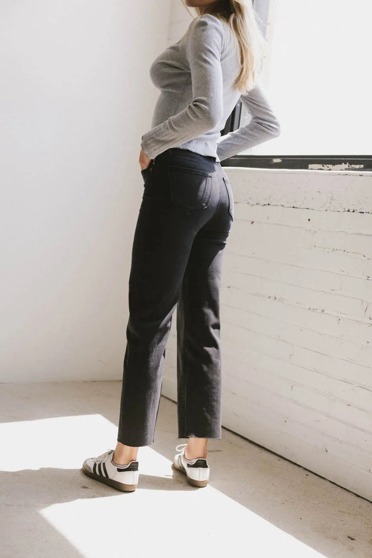 Two back pockets denim in black 