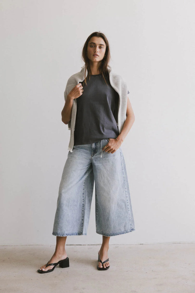 Two hand pockets denim pants 