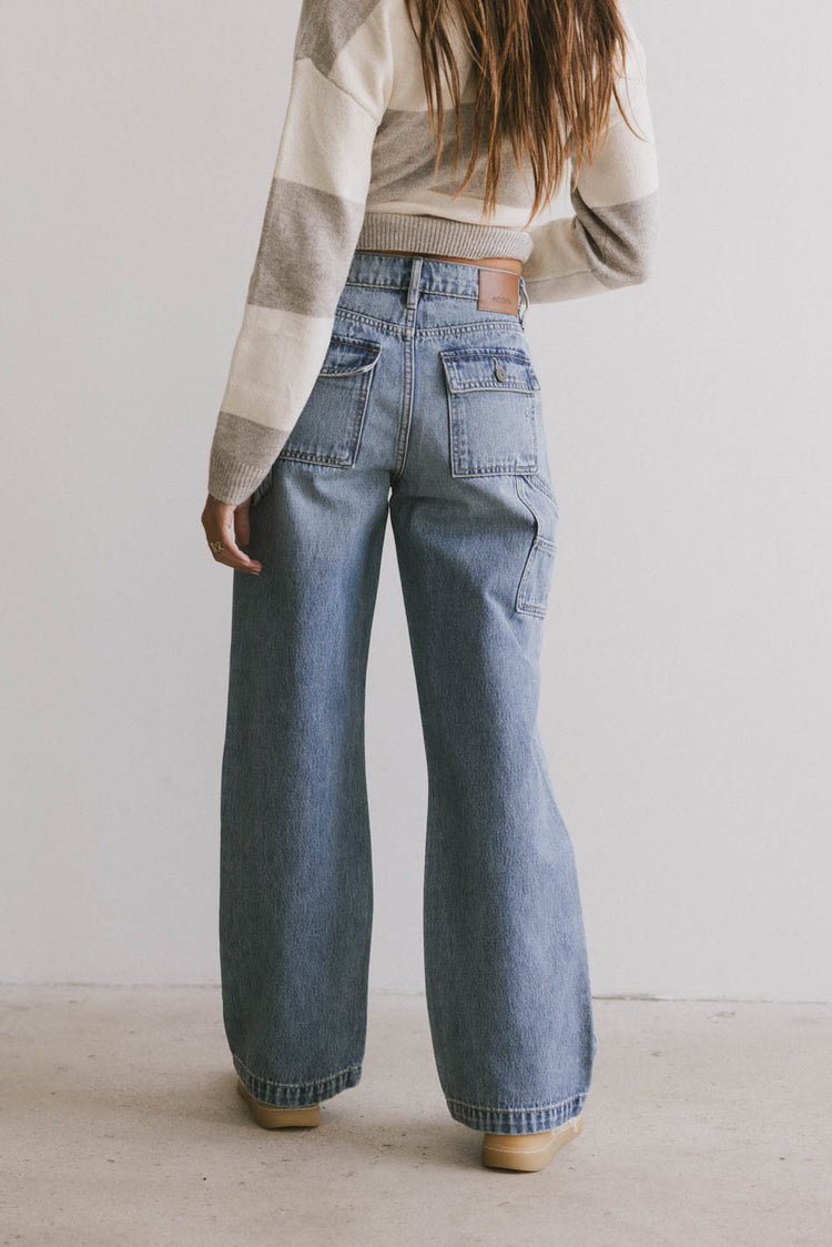 medium wash utility jeans