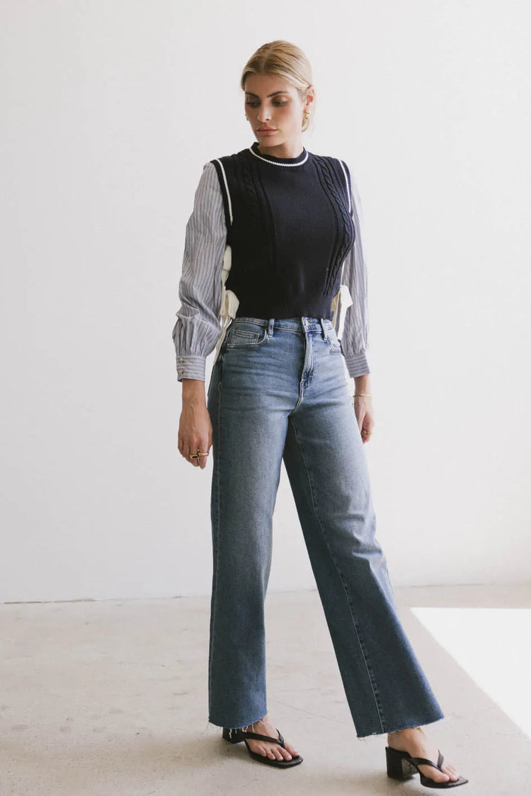 Cropped top in navy 