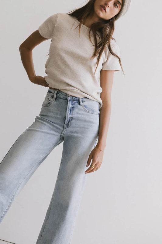 Short sleeves top in oatmeal 