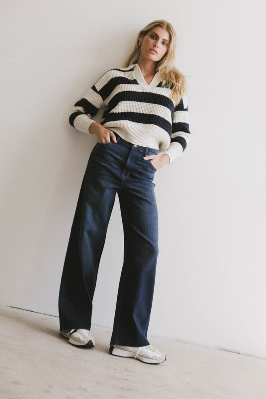 striped navy sweater