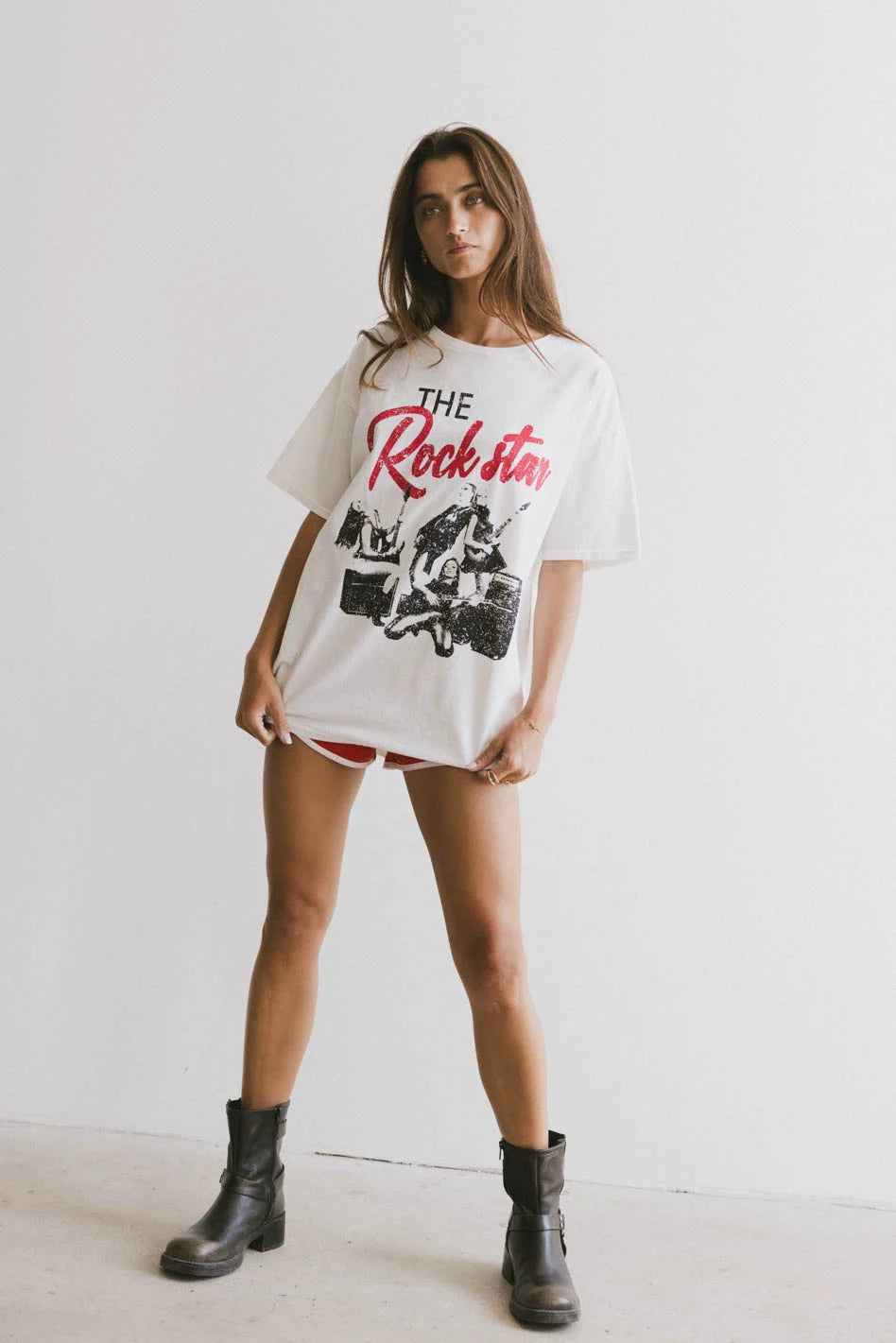 Red design tee basic top 