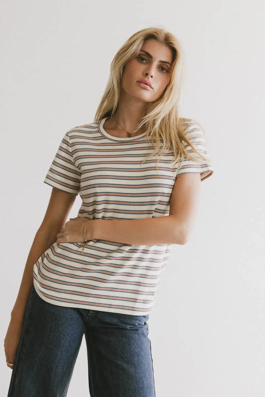 Round neck striped top 