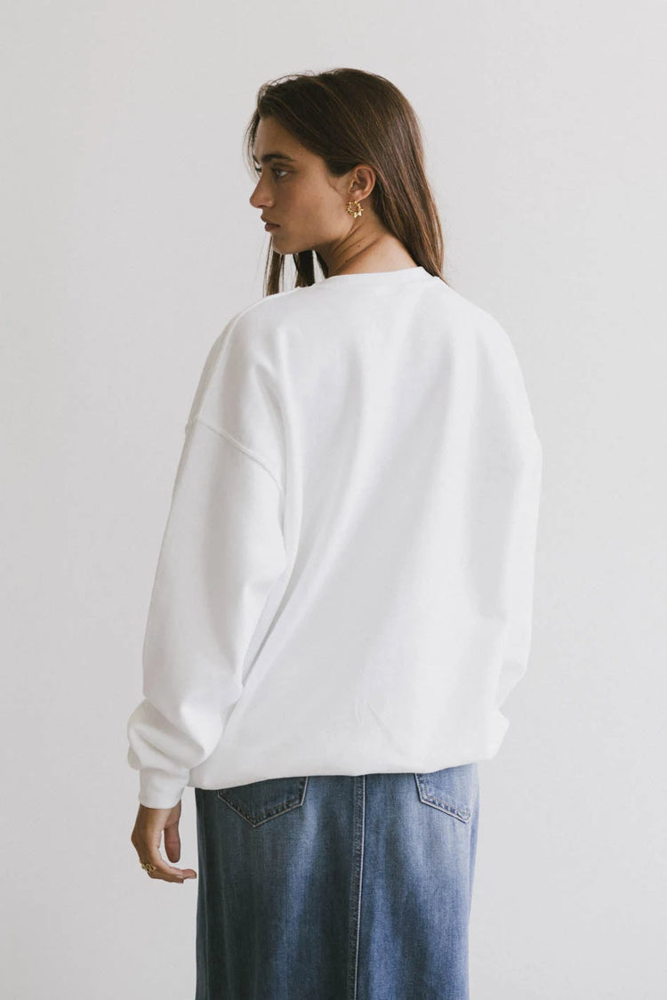 Plain color sweatshirt in white 