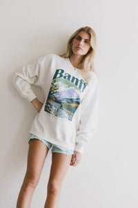 Knit sweatshirt in white 