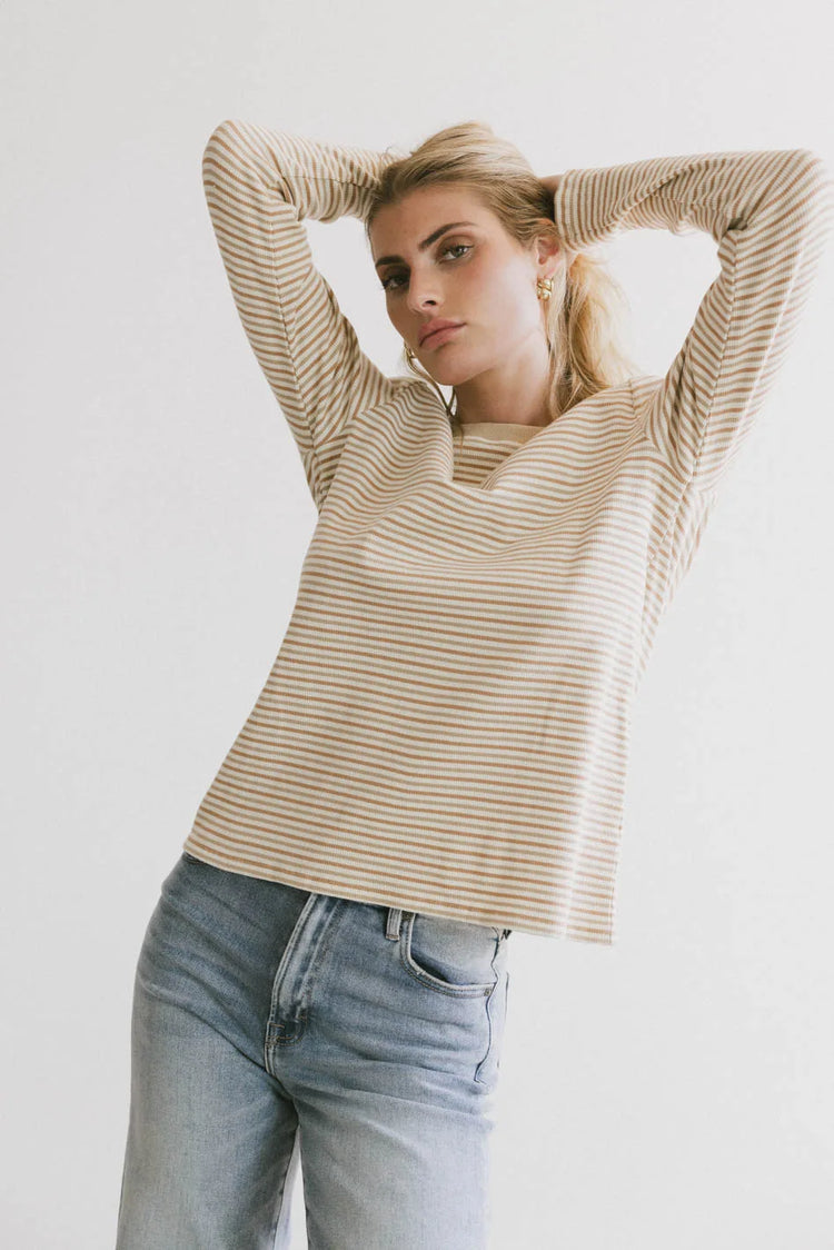 Long sleeves top in cream 