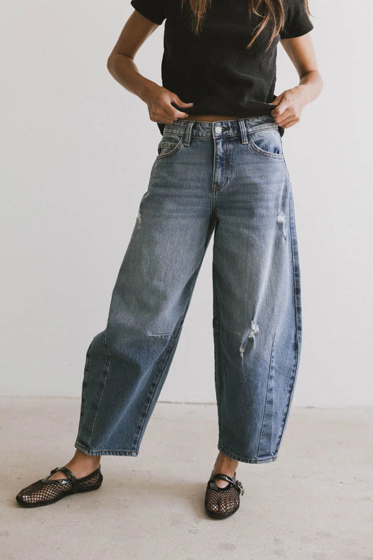 High rise denim pants 