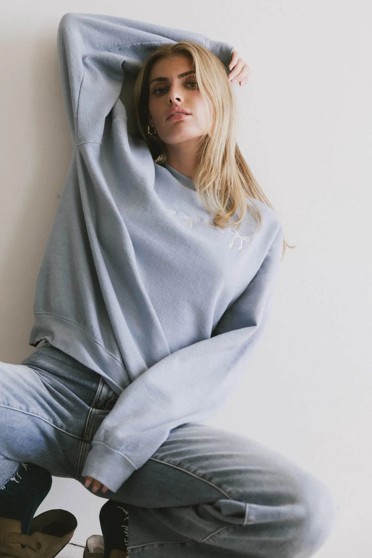 Long sleeves sweatshirt in blue 