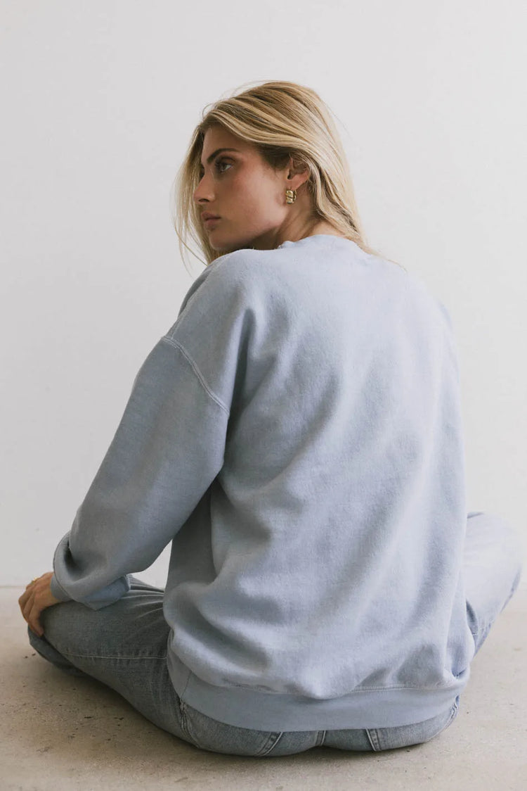 Plain color sweatshirt in blue