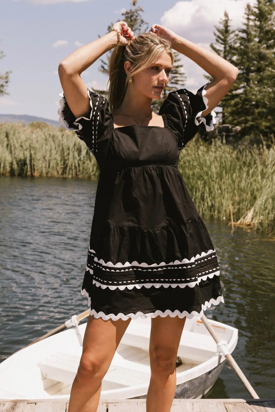 Etzi Ric Rac Dress in Black - FINAL SALE Etzi Ric Rac Dress in Black - FINAL SALE