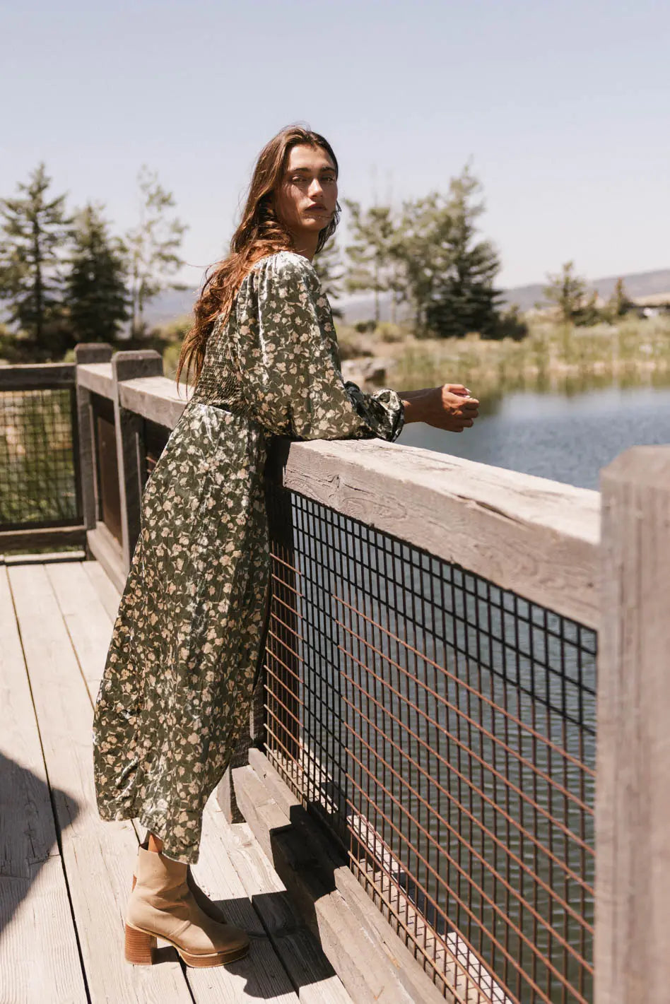 herlipto Embroidered Velour Midi Dress herlipto Embroidered Velour Midi Dress
