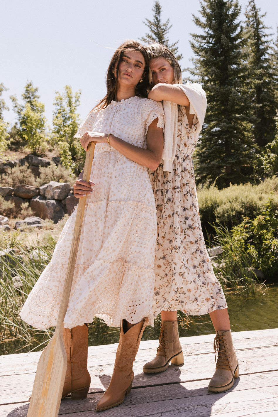 Alena Eyelet Lace Dress in Beige Alena Eyelet Lace Dress in Beige
