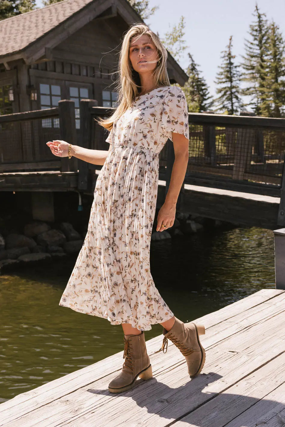 Delilah Pleated Midi Dress - FINAL SALE Delilah Pleated Midi Dress - FINAL SALE