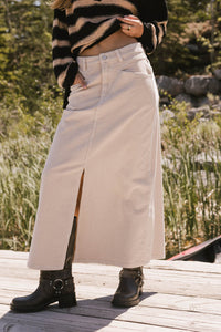 cream corduroy maxi skirt