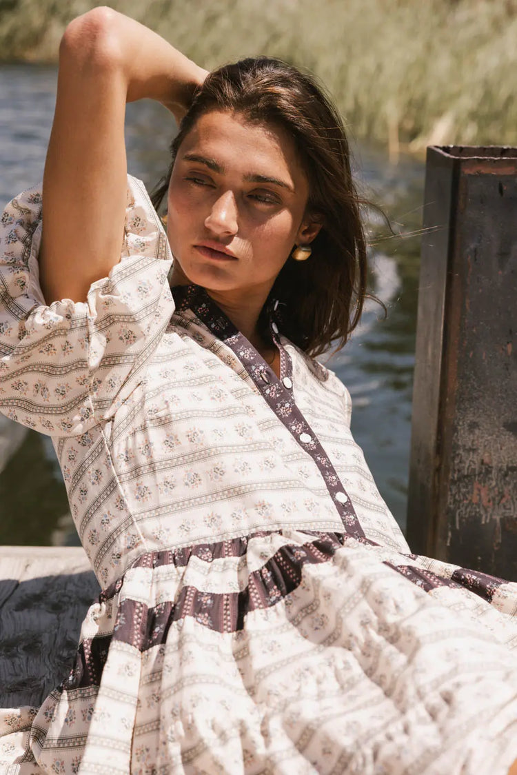 bohme Constance Printed Mini Dress in Ivory Size Xs