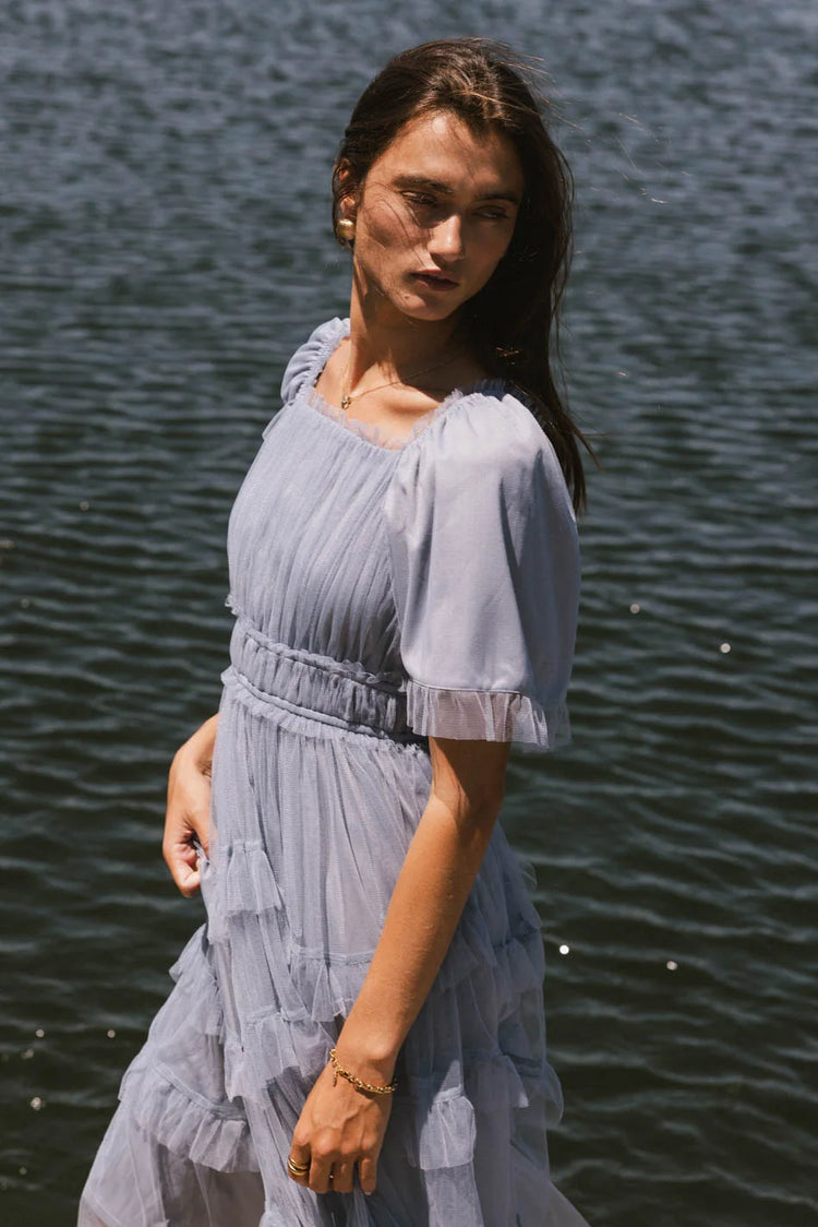 Short sleeves dress in blue 