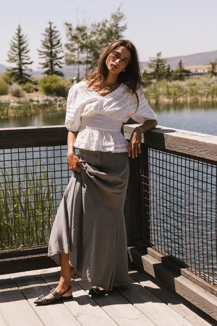 Maxi skirt in grey 