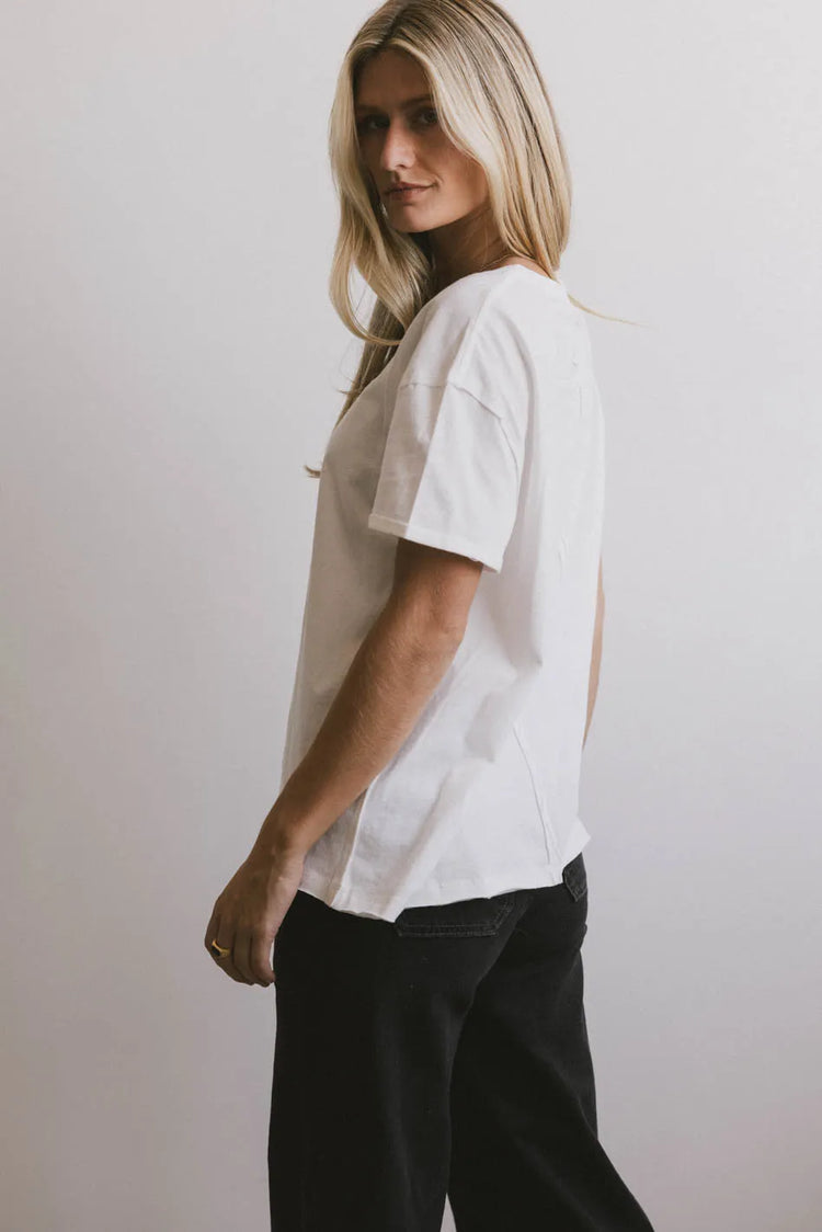 Short sleeves top in white 