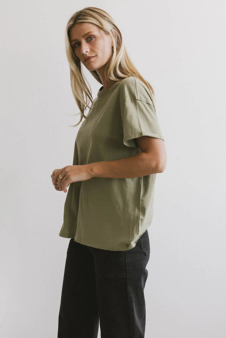 Short sleeves tee in olive 