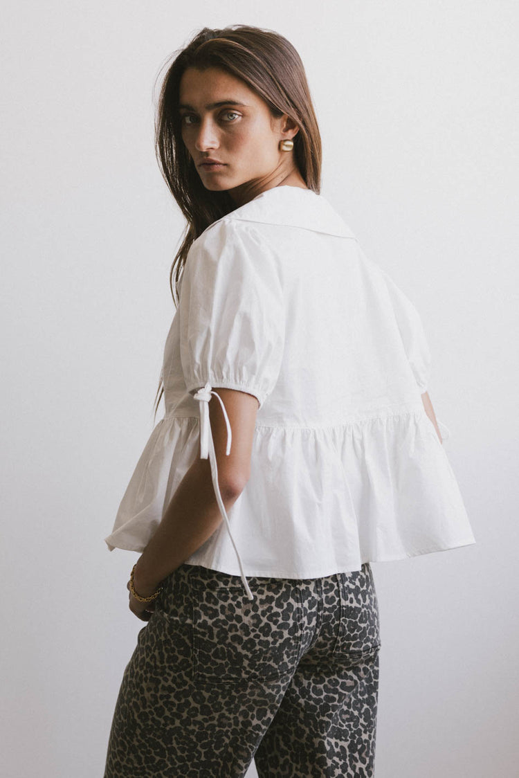 short sleeve collared blouse