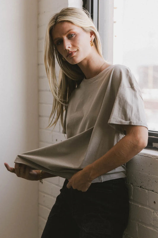 Knit top in taupe 