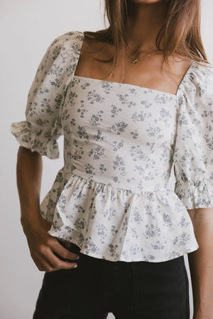 Connie Ditsy Floral Peplum Top