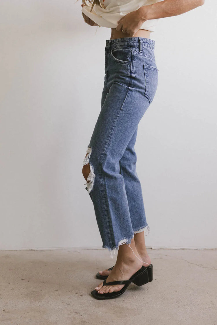 Medium wash denim pants 