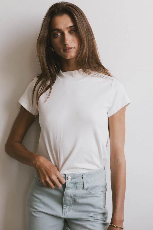 Short sleeves top in white 