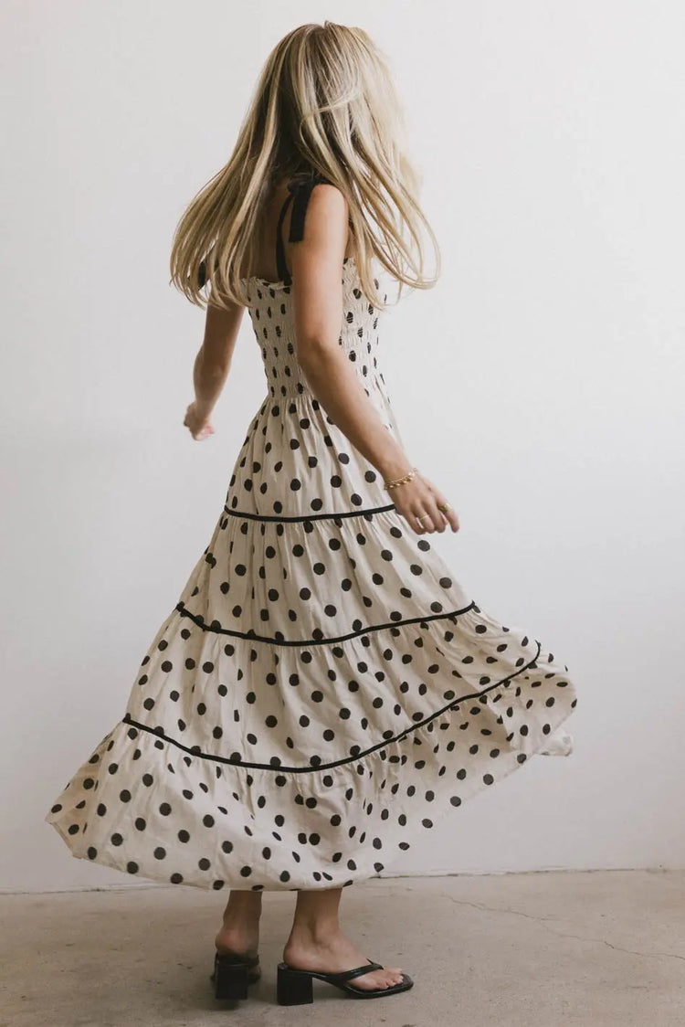 Tiered skirt polka dot dress 