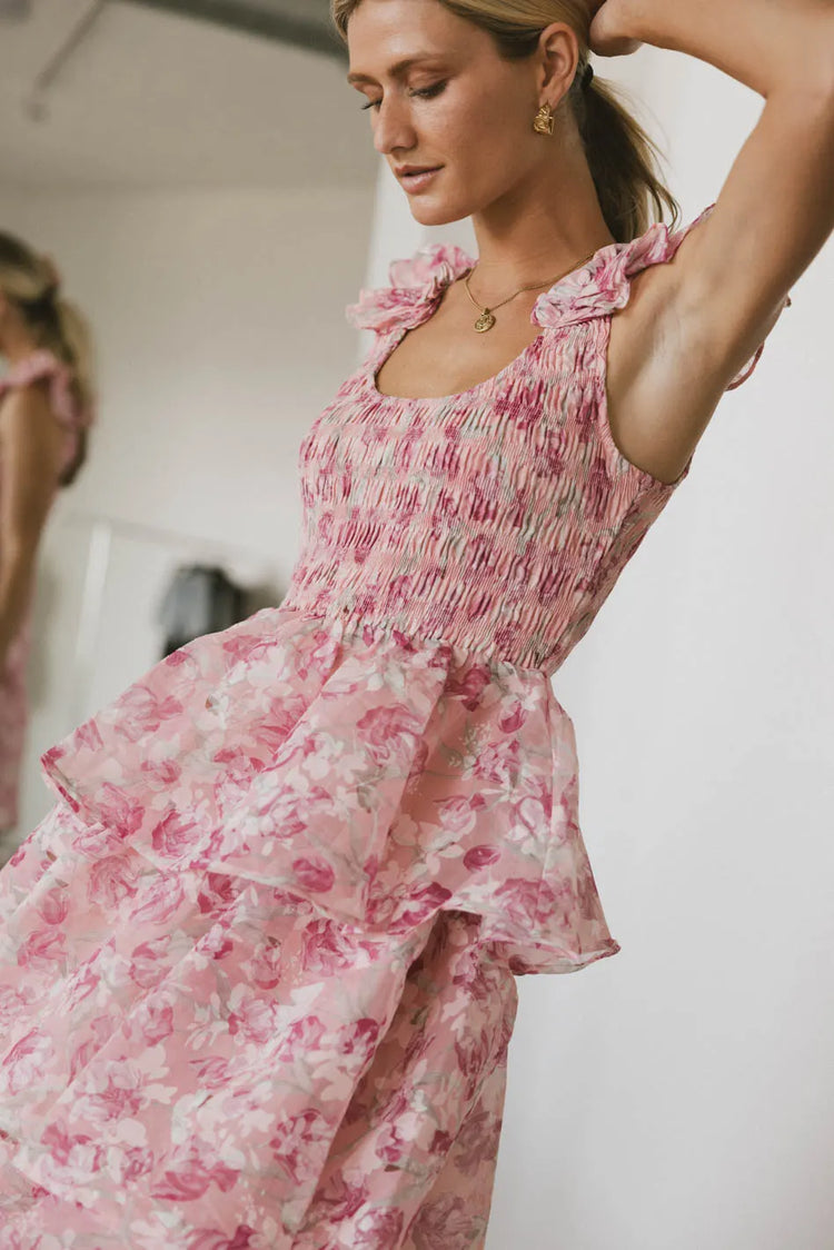 Short sleeves dress in pink 