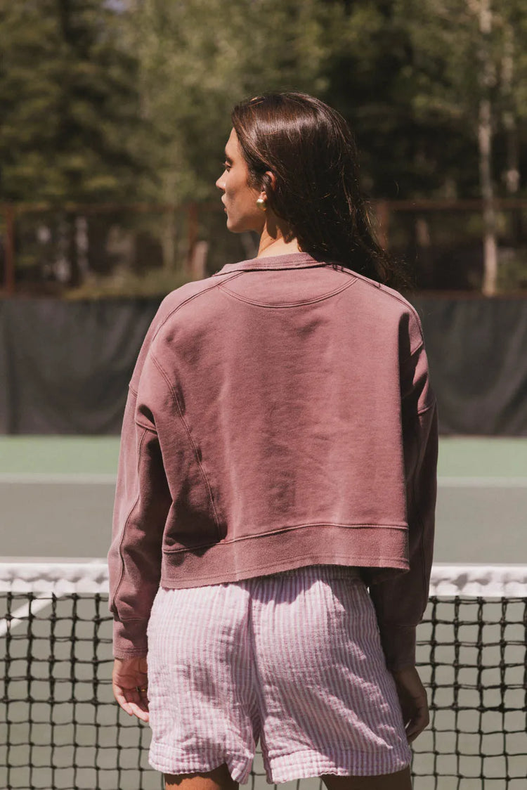 Plain color sweatshirt in burgundy 