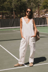 cream jumpsuit