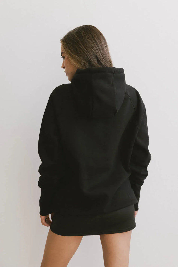 plain color hoodie in black 