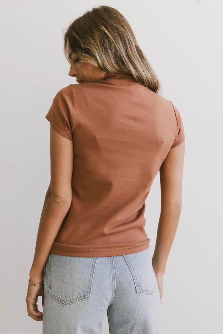 Plain color top in rust 