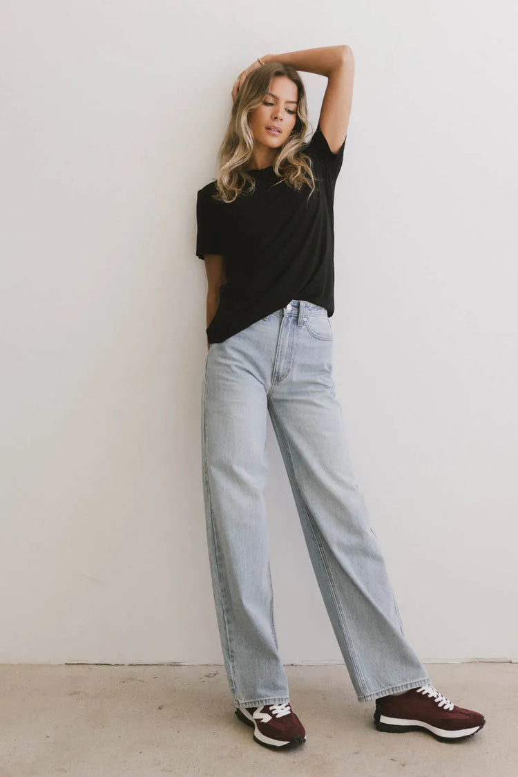 Wide leg straight pants 