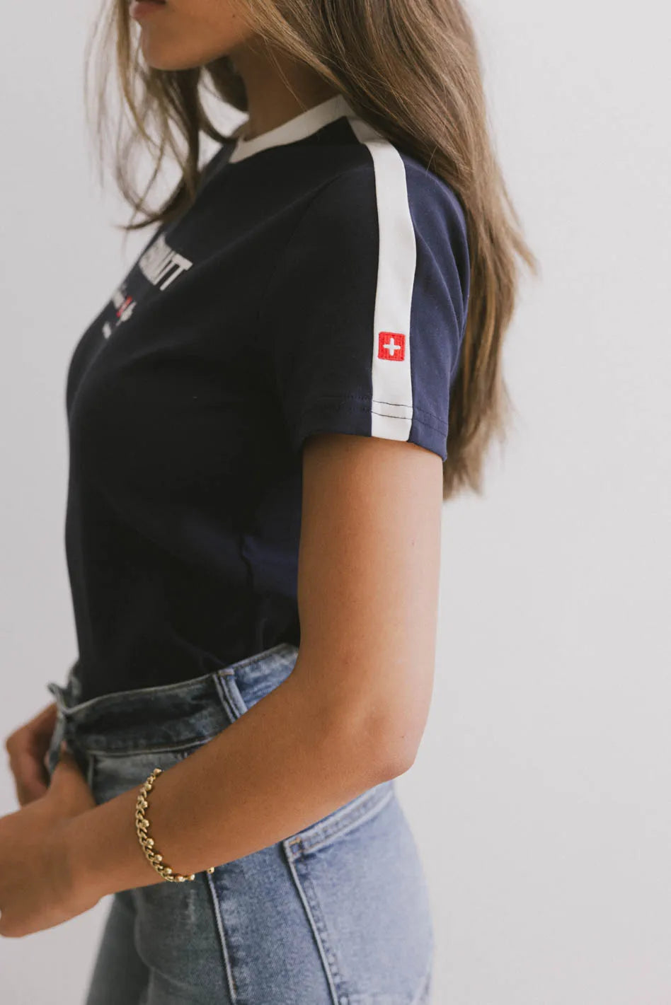 Short sleeves top in navy 