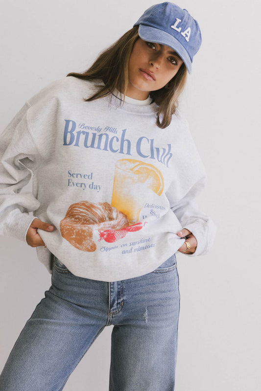 brunch club graphic pullover