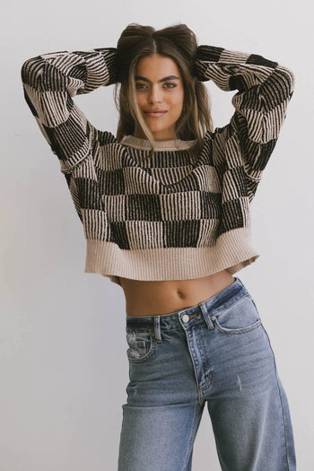 Long sleeves sweater in brown 
