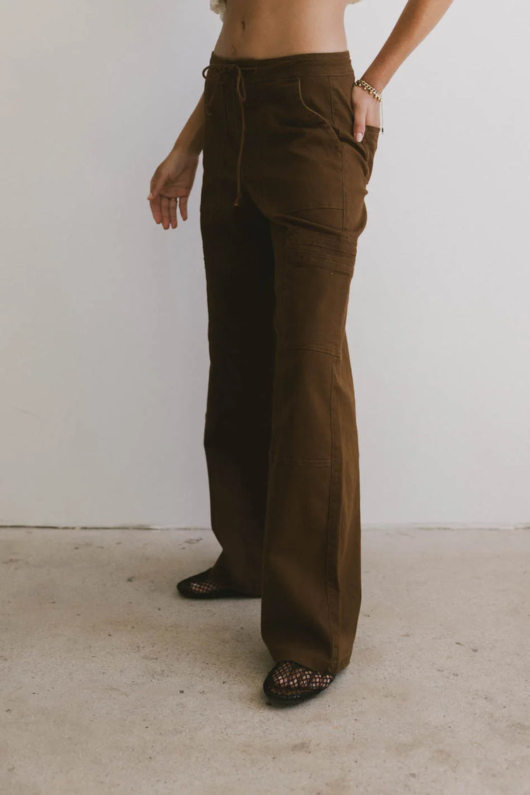 High rise pants in brown 