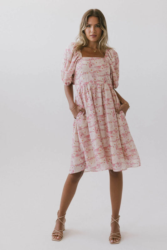 Two pockets dress in pink 