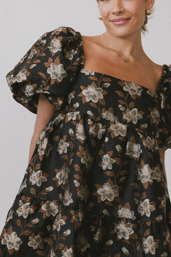 Square neck floral dress 